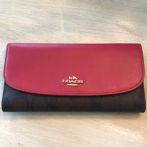 Authentic Coach Wallet With Checkbook Cover